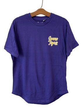 Pressbox Graphic Tee Medium Geaux Tigers Short Sleeve Purple Cotton College NEW